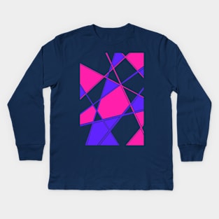 geometric line pattern Kids Long Sleeve T-Shirt